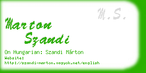 marton szandi business card
