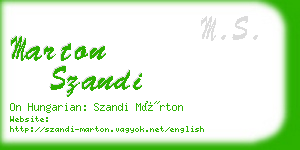 marton szandi business card